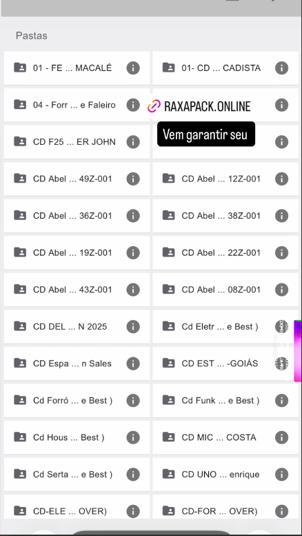 Pastas de música organizadas por estilo